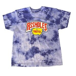 A**holes Live‎ Forever Shirt Purple Tie Dye 100% Cotton Rad Groovy Unisex Large